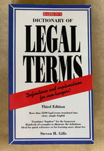 Load image into Gallery viewer, Barron’s Dictionary of Legal Terms (Third Edition): Definitions and Explanations for Non-Lawyers!