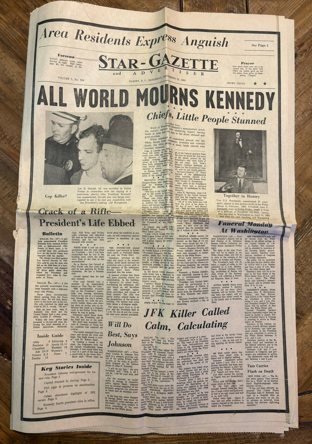 Elmira (NY) Star-Gazette: JFK and LBJ clippings